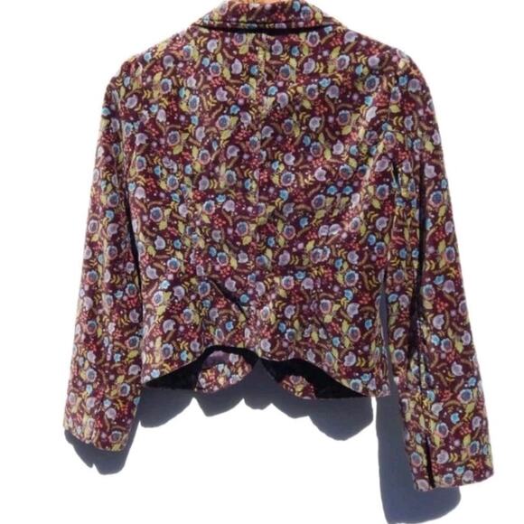Free people Blazer Jacket 8 Velvet Floral Goth NWT Preppy Academia Grannycore - Picture 4 of 10